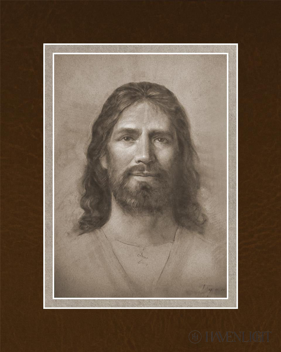 Christ Head Study Open Edition Print / 5 X 7 Matted To 8 10 Art