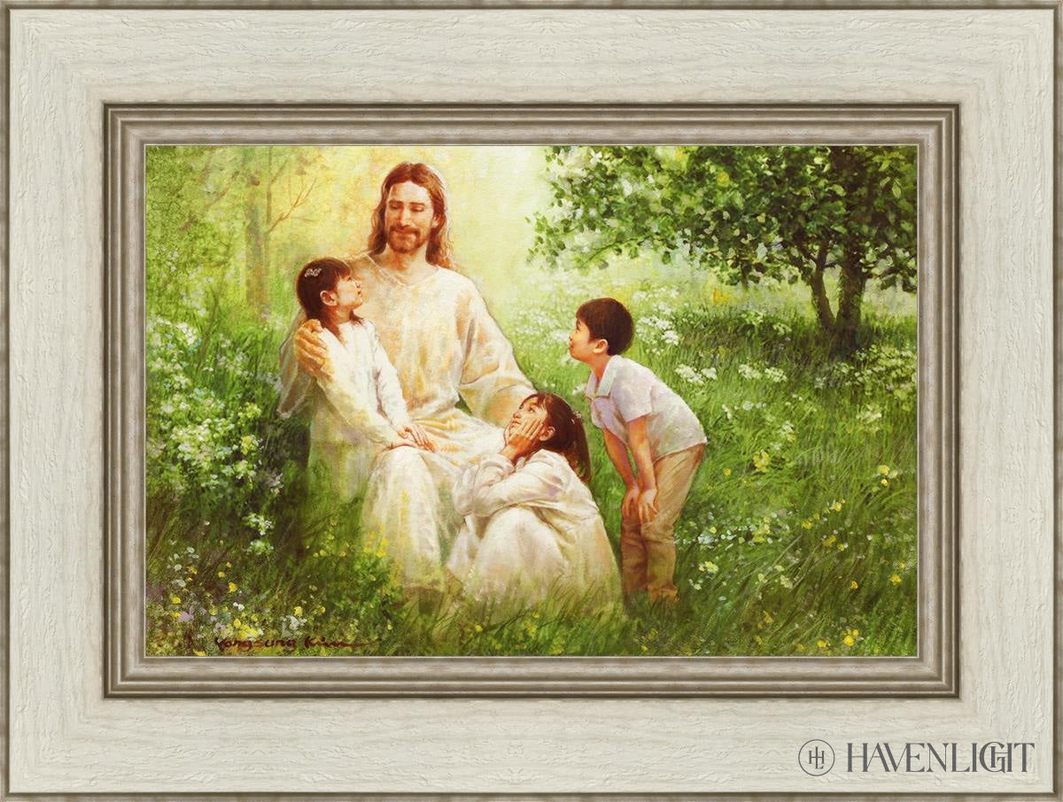 Christ With Asian Children Open Edition Canvas / 18 X 12 Ivory 24 1/2 Art