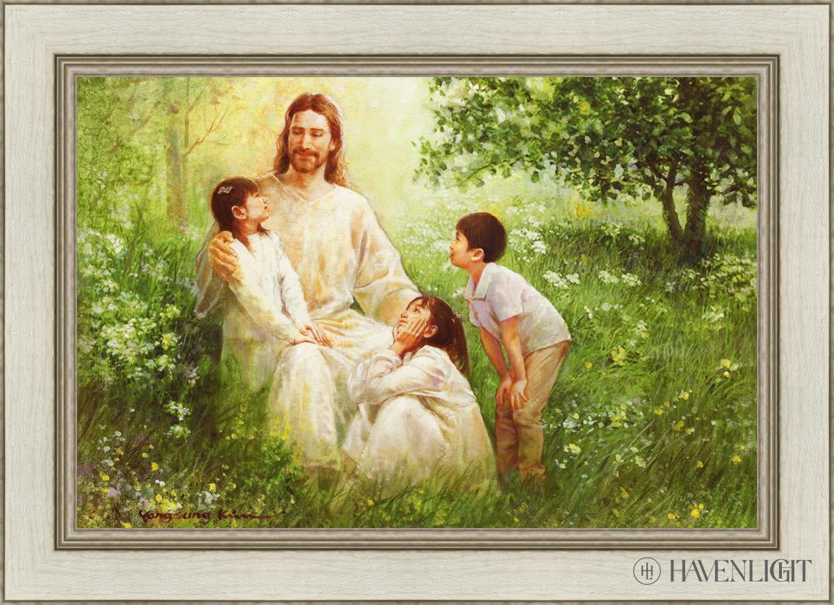 Christ With Asian Children Open Edition Canvas / 30 X 20 Ivory 36 1/2 26 Art