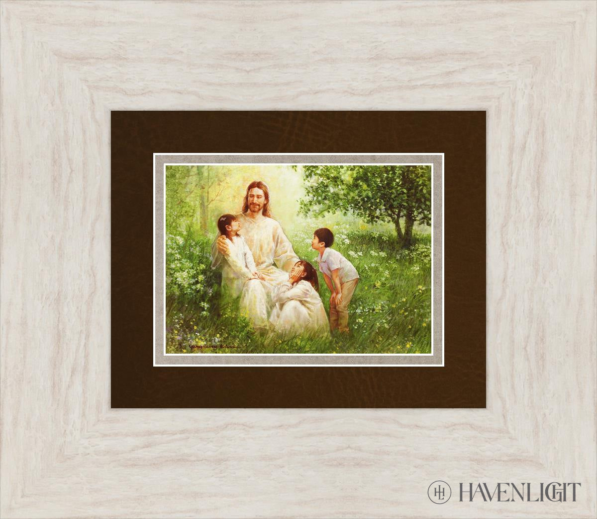 Christ With Asian Children Open Edition Print / 7 X 5 Ivory 15 1/2 13 Art