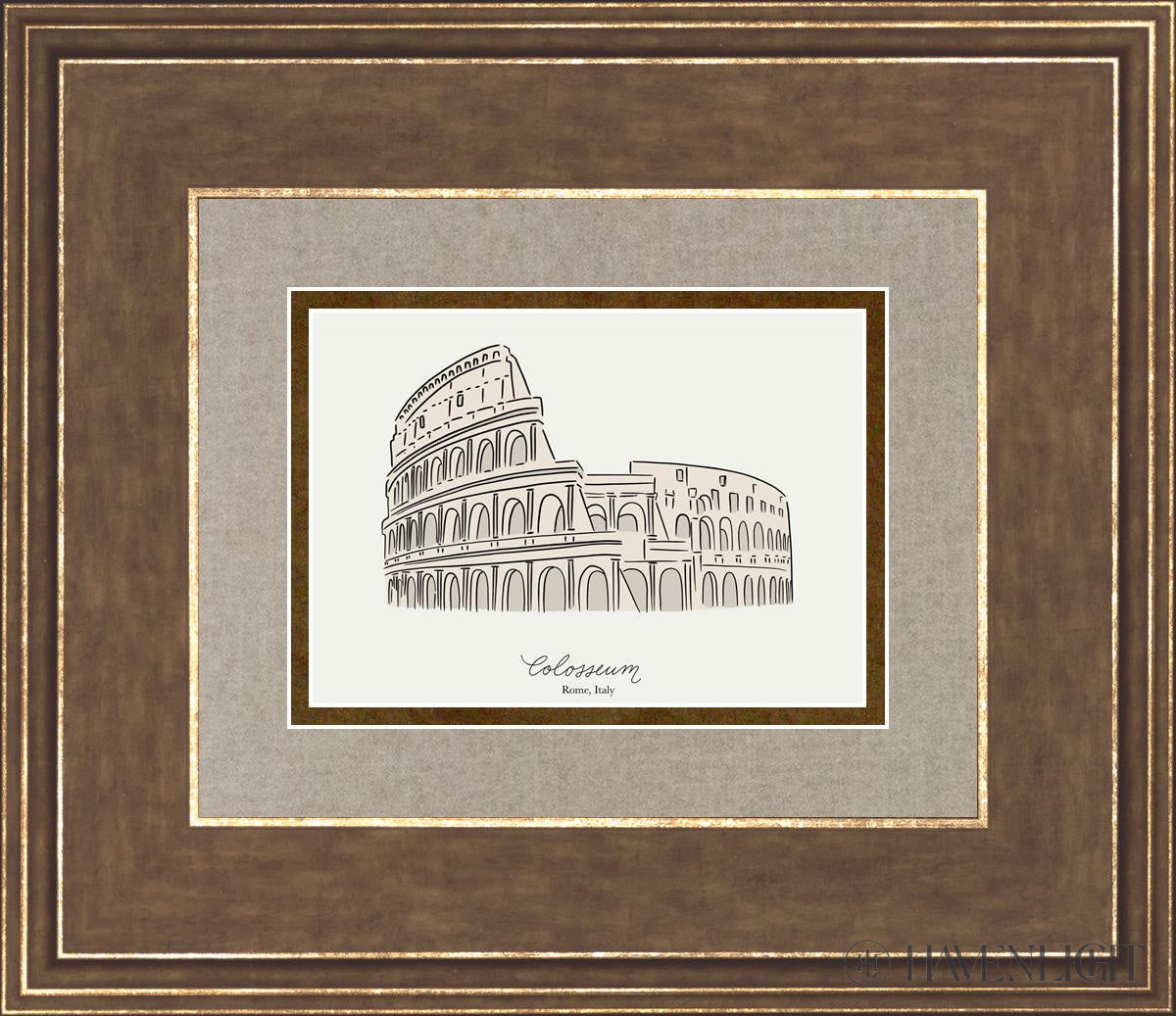 Colosseum Open Edition Print / 7 X 5 Gold 14 3/4 12 Art