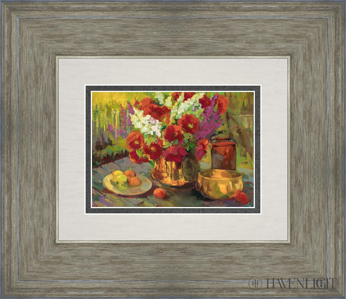 Copper Brass And Poppies Open Edition Print / 7 X 5 Gray 14 3/4 12 Art