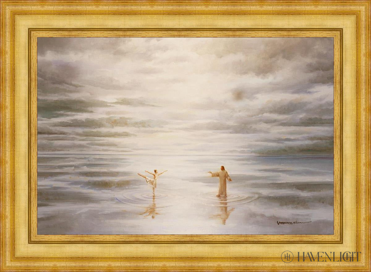 Dancing On Water Open Edition Canvas / 36 X 24 Colonial Gold Metal Leaf 44 3/4 32 Art