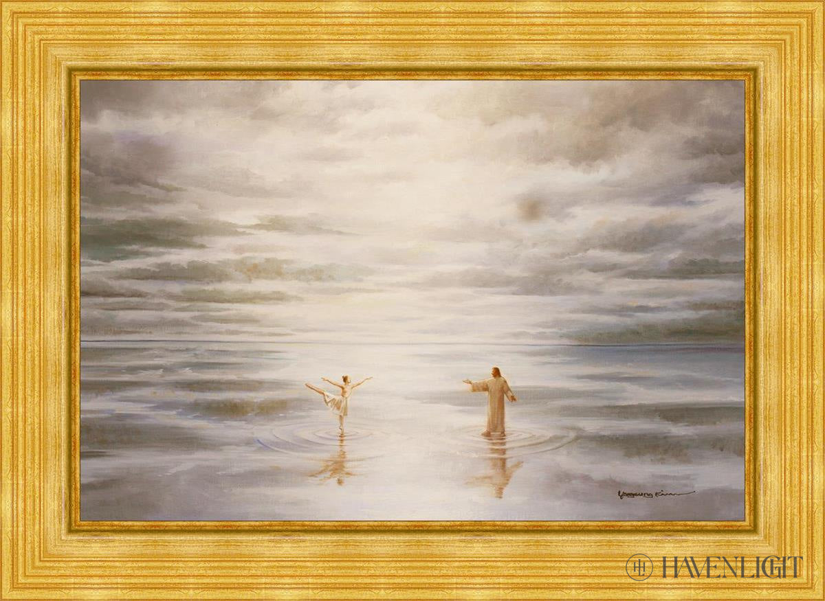 Dancing On Water Open Edition Canvas / 36 X 24 Gold Metal Leaf 44 3/8 32 Art