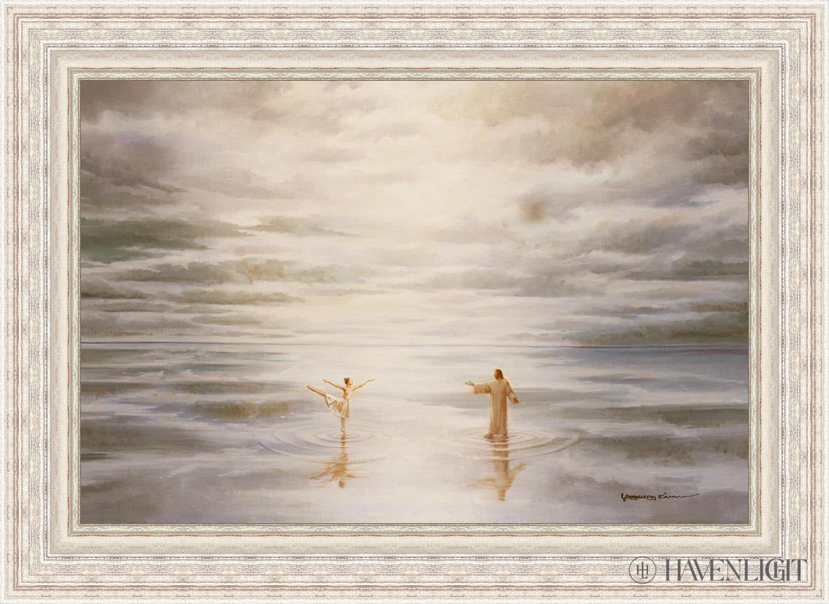 Dancing On Water Open Edition Canvas / 36 X 24 Silver Metal Leaf 44 3/8 32 Art