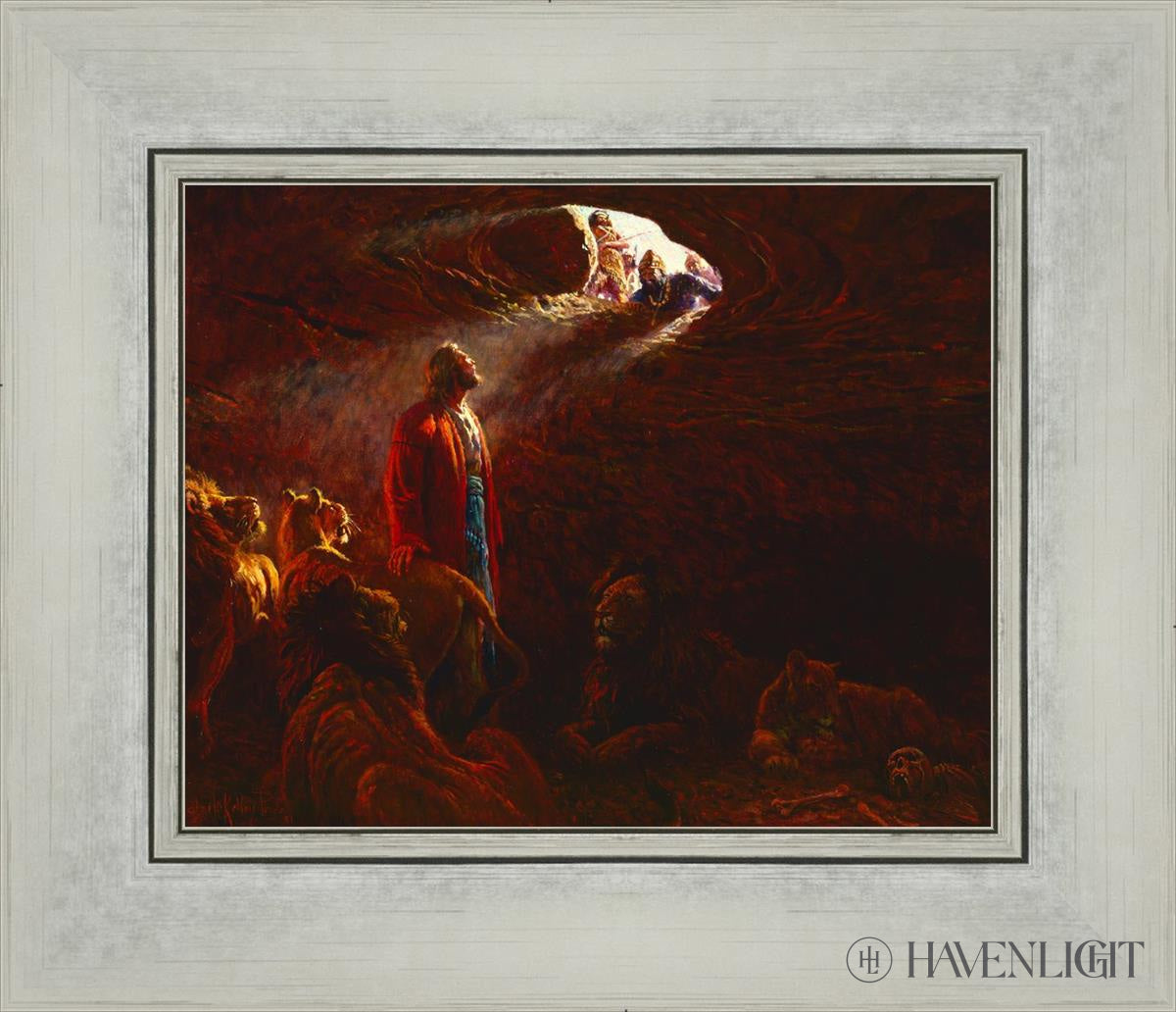 Daniel And The Lions Den Open Edition Print / 10 X 8 Silver 14 1/4 12 Art