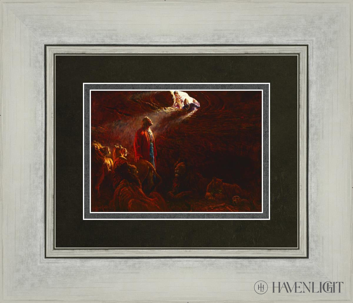 Daniel And The Lions Den Open Edition Print / 7 X 5 Silver 14 1/4 12 Art