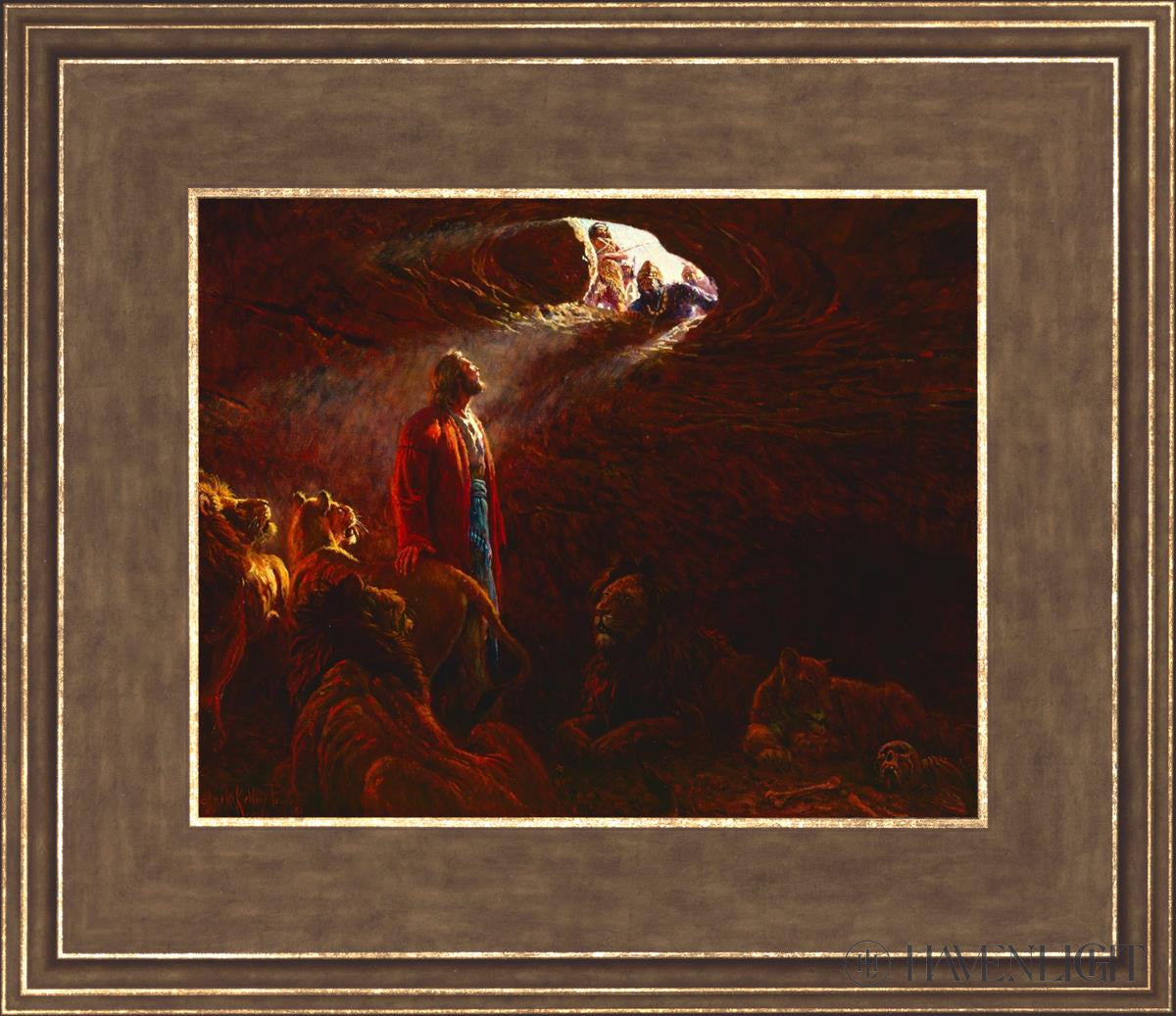 Daniel And The Lions Den Open Edition Print / 10 X 8 Gold 14 3/4 12 Art