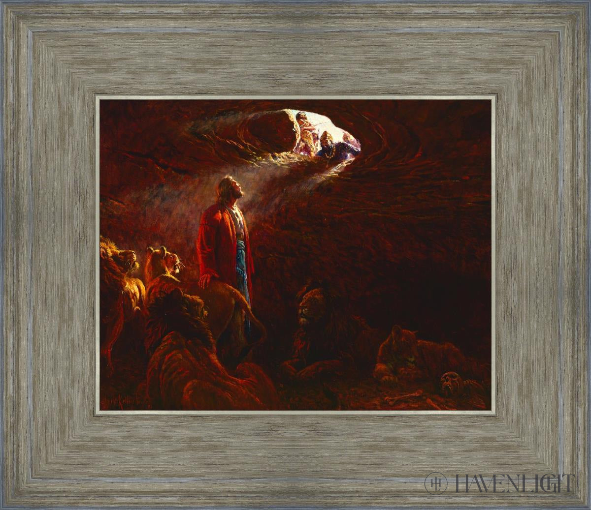 Daniel And The Lions Den Open Edition Print / 10 X 8 Gray 14 3/4 12 Art