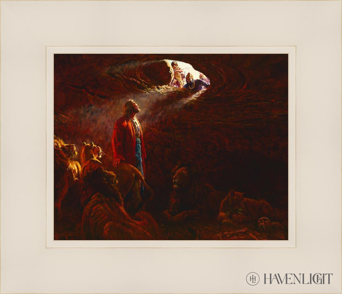 Daniel And The Lions Den Open Edition Print / 10 X 8 White 14 1/4 12 Art