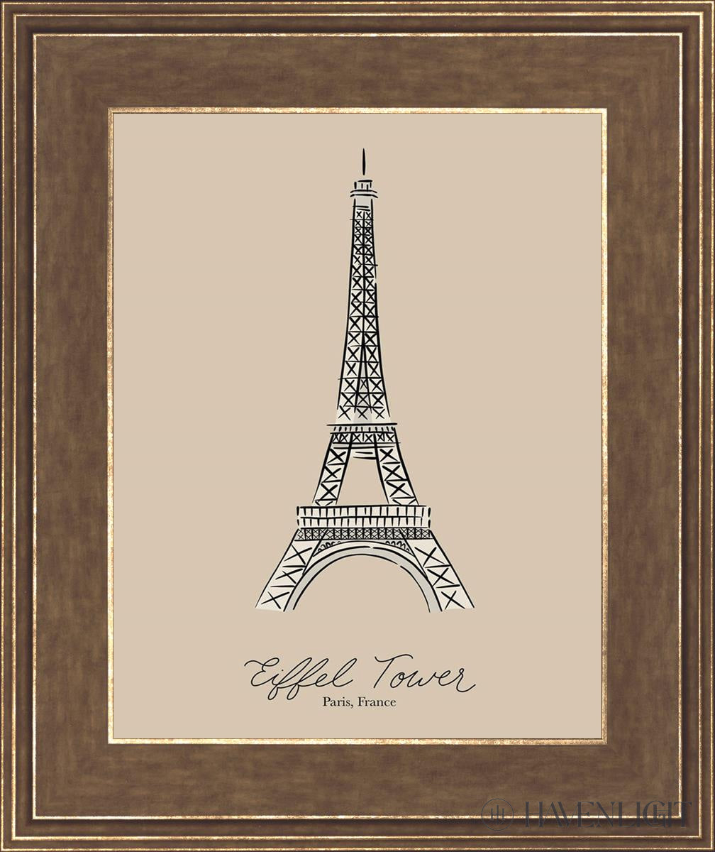Eiffel Tower Open Edition Print / 11 X 14 Gold 15 3/4 18 Art