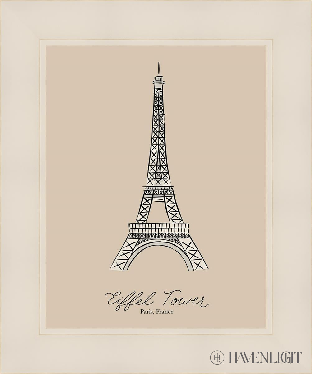 Eiffel Tower Open Edition Print / 11 X 14 White 15 1/4 18 Art