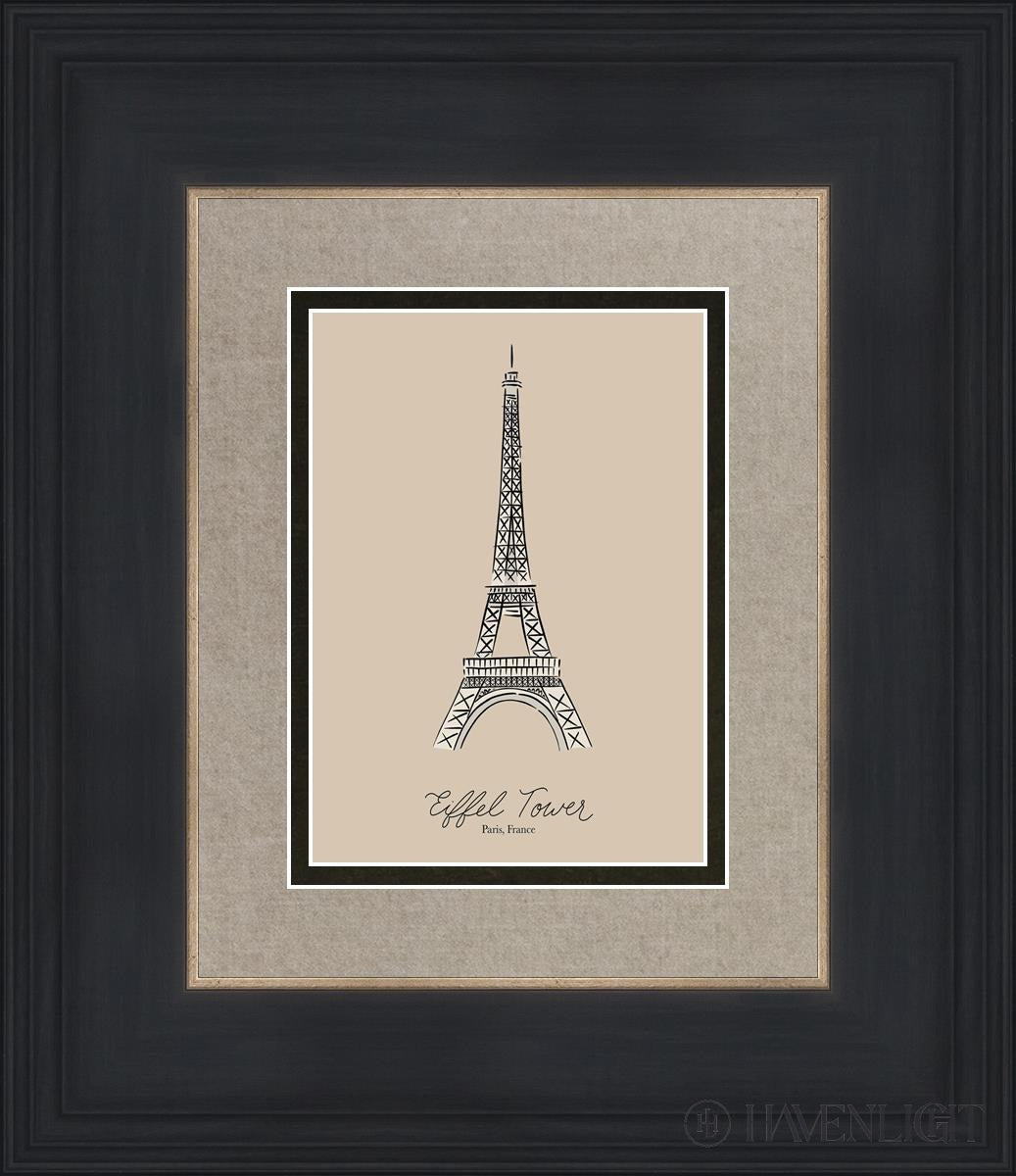 Eiffel Tower Open Edition Print / 5 X 7 Black 12 3/4 14 Art