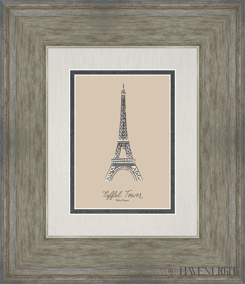 Eiffel Tower Open Edition Print / 5 X 7 Gray 12 3/4 14 Art