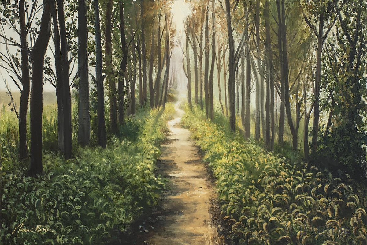 Enjoy The Beauty On Your Broken Path Forest Walkway Open Edition Canvas / 30 X 20 Rolled In Tube Art