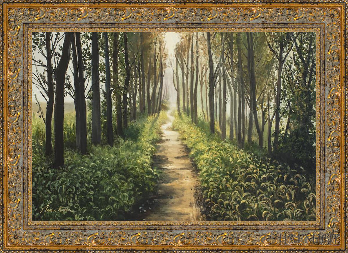 Enjoy The Beauty On Your Broken Path Forest Walkway Open Edition Canvas / 36 X 24 Gold 43 3/4 31 Art