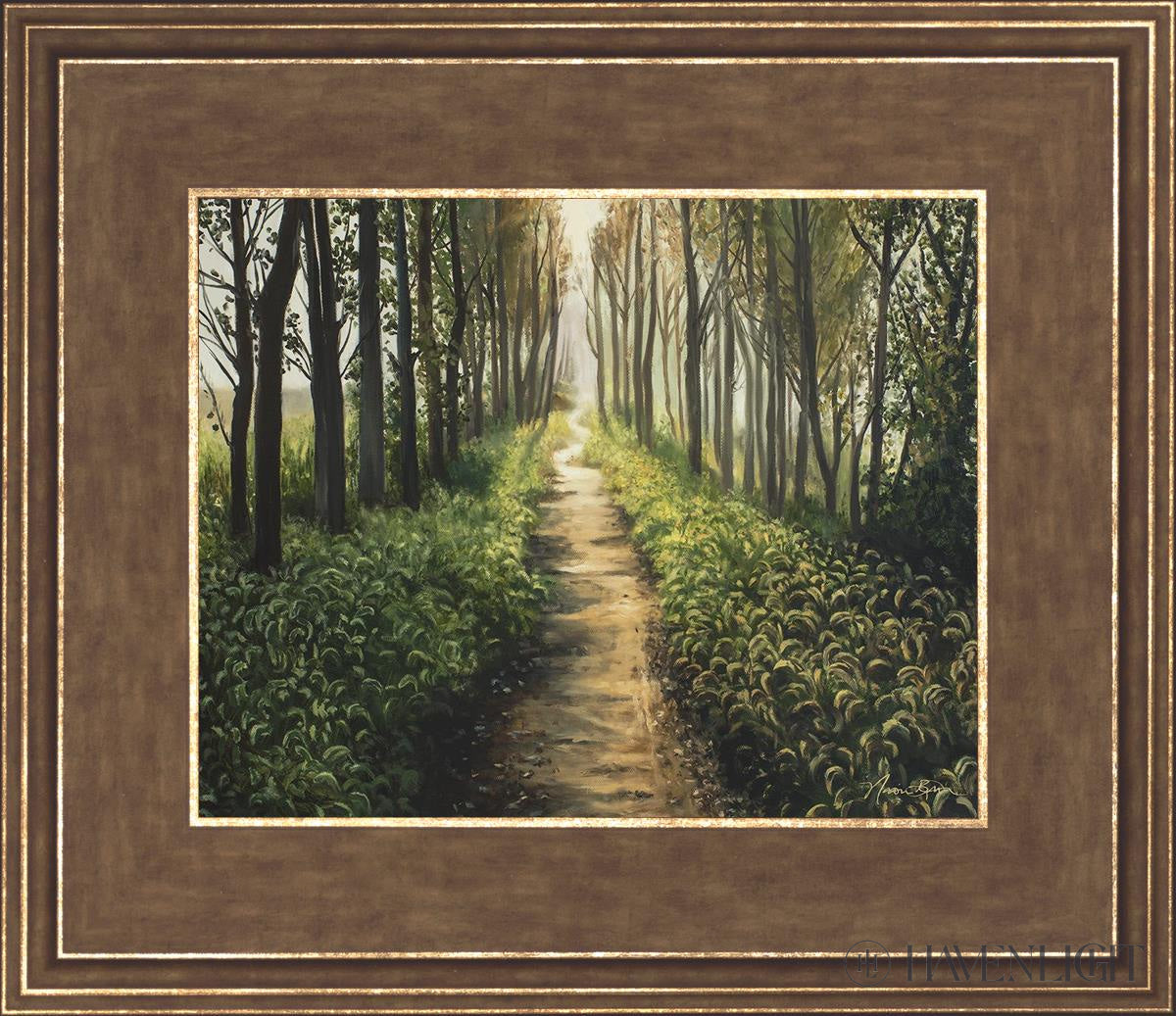Enjoy The Beauty On Your Broken Path Forest Walkway Open Edition Print / 10 X 8 Gold 14 3/4 12 Art
