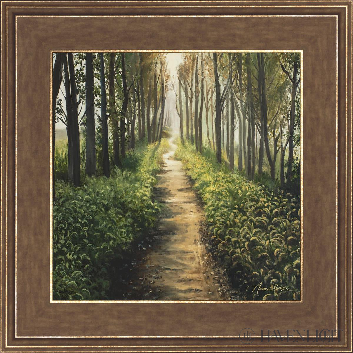 Enjoy The Beauty On Your Broken Path Forest Walkway Open Edition Print / 12 X Gold 16 3/4 Art
