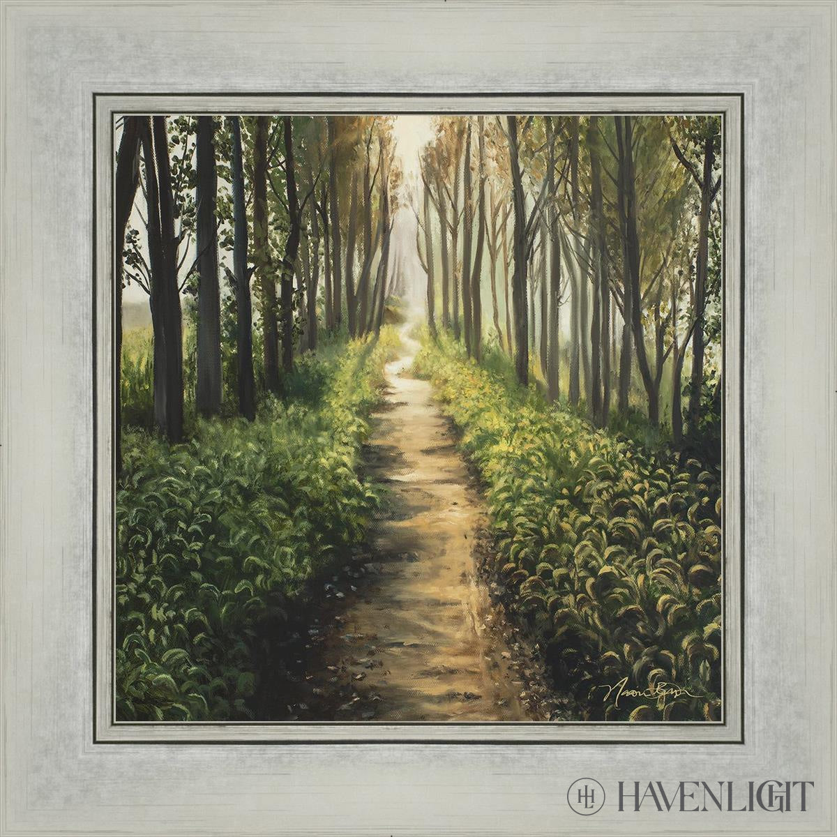 Enjoy The Beauty On Your Broken Path Forest Walkway Open Edition Print / 12 X Silver 16 1/4 Art