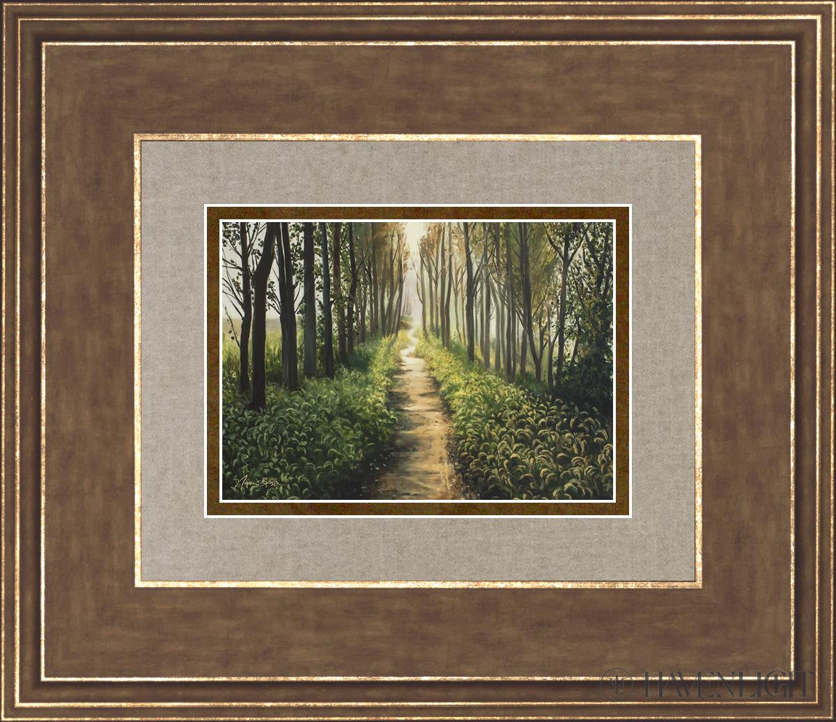 Enjoy The Beauty On Your Broken Path Forest Walkway Open Edition Print / 7 X 5 Gold 14 3/4 12 Art