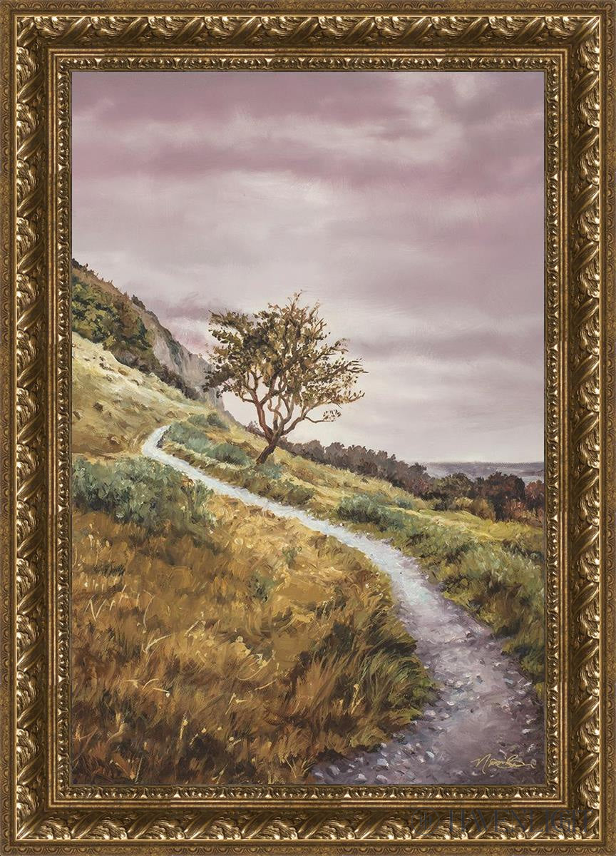 Enjoy The Beauty On You Broken Path Mountain Top Open Edition Canvas / 20 X 30 Gold 25 3/4 35 Art