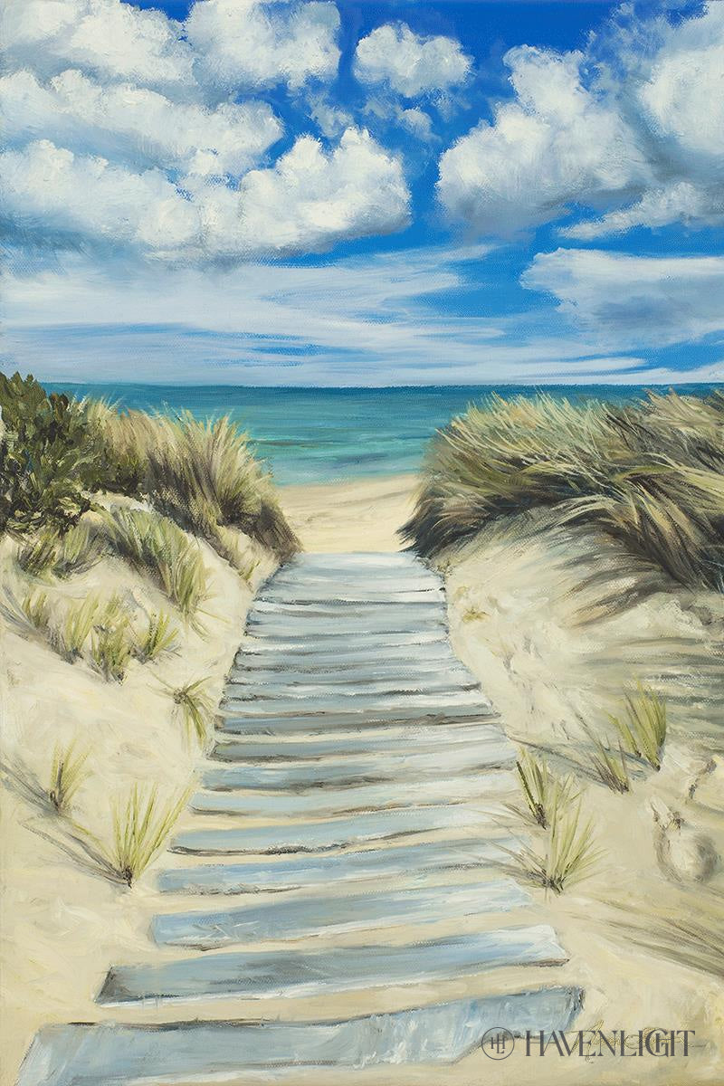 Enjoy The Beauty On Your Broken Path Seashore Open Edition Canvas / 12 X 18 Rolled In Tube Art