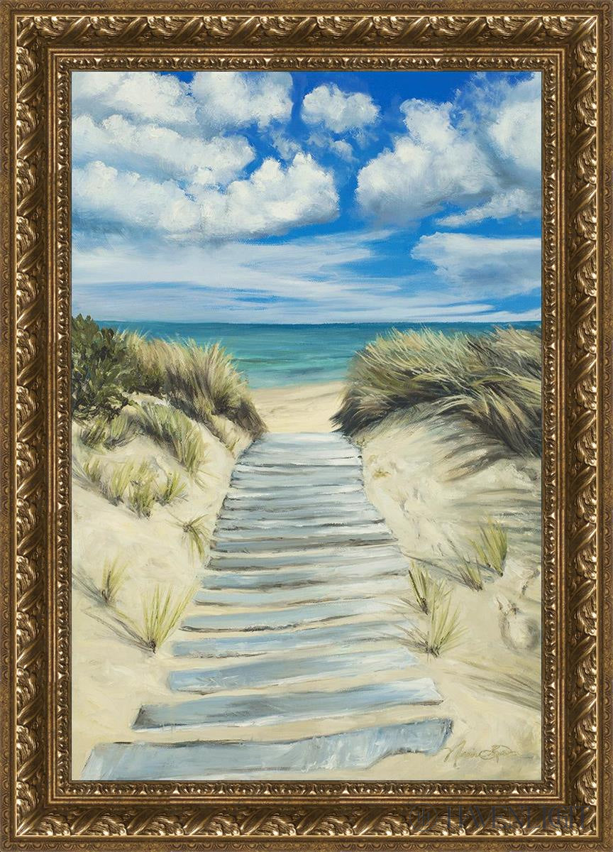 Enjoy The Beauty On Your Broken Path Seashore Open Edition Canvas / 20 X 30 Gold 25 3/4 35 Art