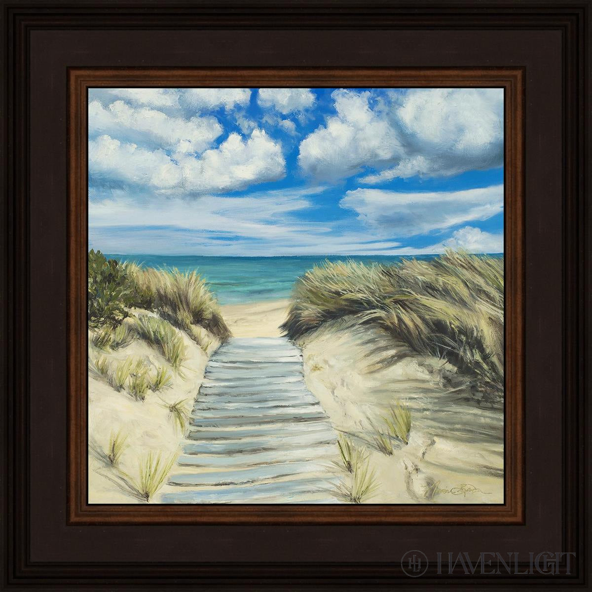 Enjoy The Beauty On Your Broken Path Seashore Open Edition Print / 12 X Brown 16 3/4 Art