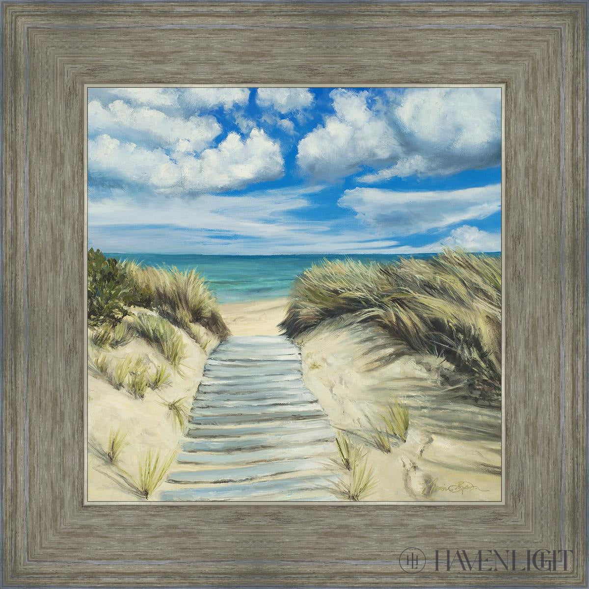Enjoy The Beauty On Your Broken Path Seashore Open Edition Print / 12 X Gray 16 3/4 Art
