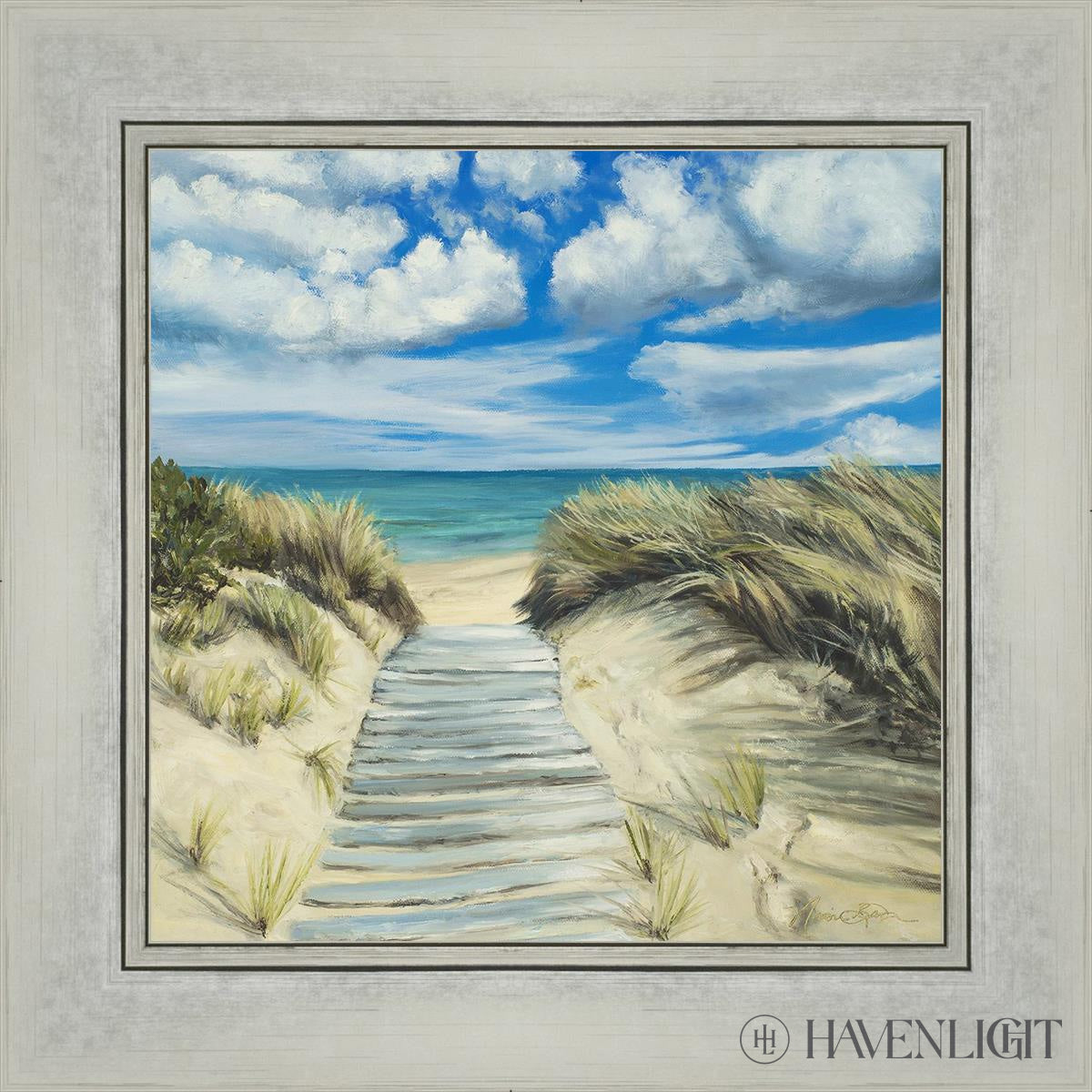 Enjoy The Beauty On Your Broken Path Seashore Open Edition Print / 12 X Silver 16 1/4 Art