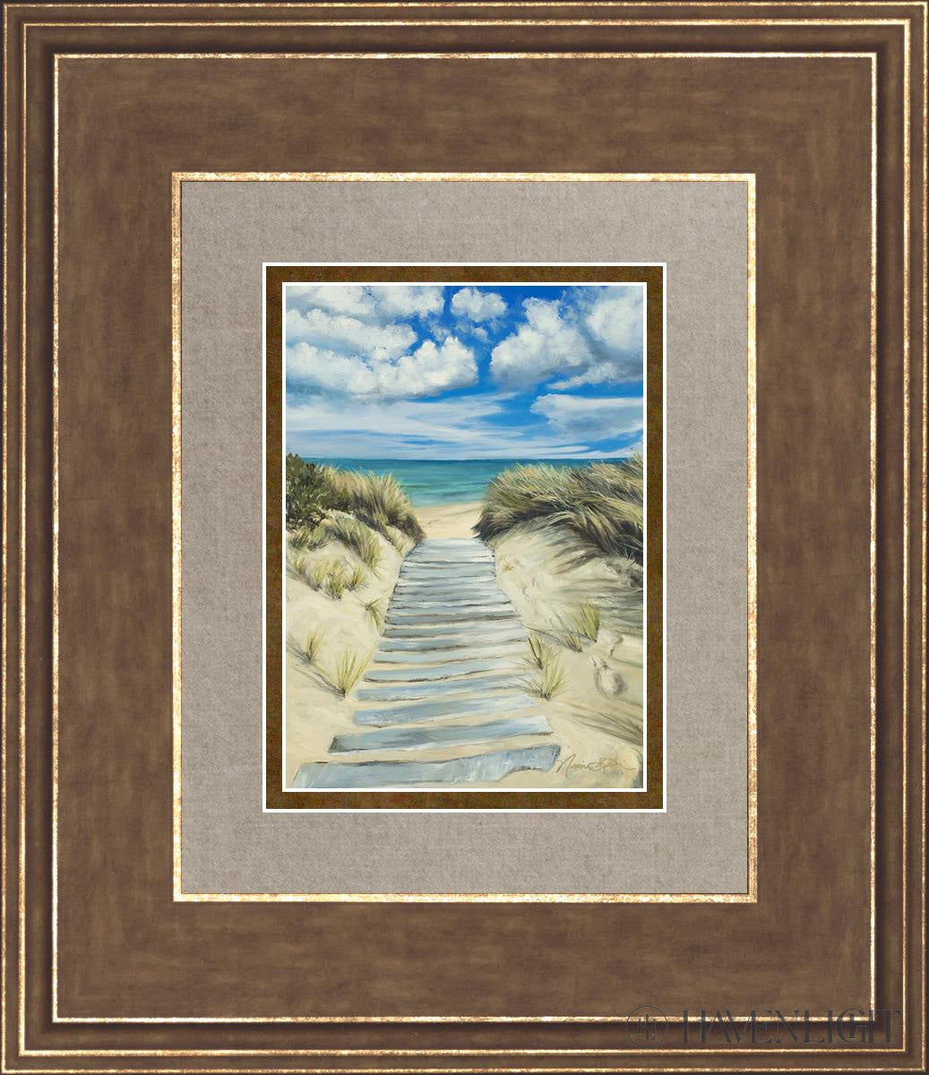 Enjoy The Beauty On Your Broken Path Seashore Open Edition Print / 5 X 7 Gold 12 3/4 14 Art