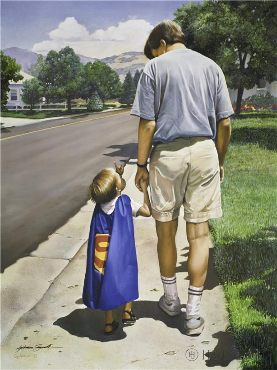 Even Superman Needs A Dad Open Edition Print / 5 X 7 Only Art