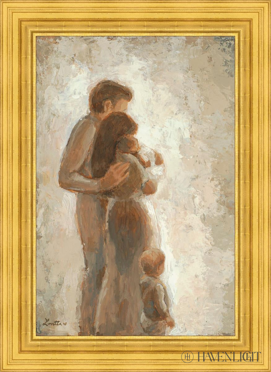 Family Looking Towards The Light Open Edition Canvas / 24 X 36 22K Gold Leaf 32 3/8 44 Art