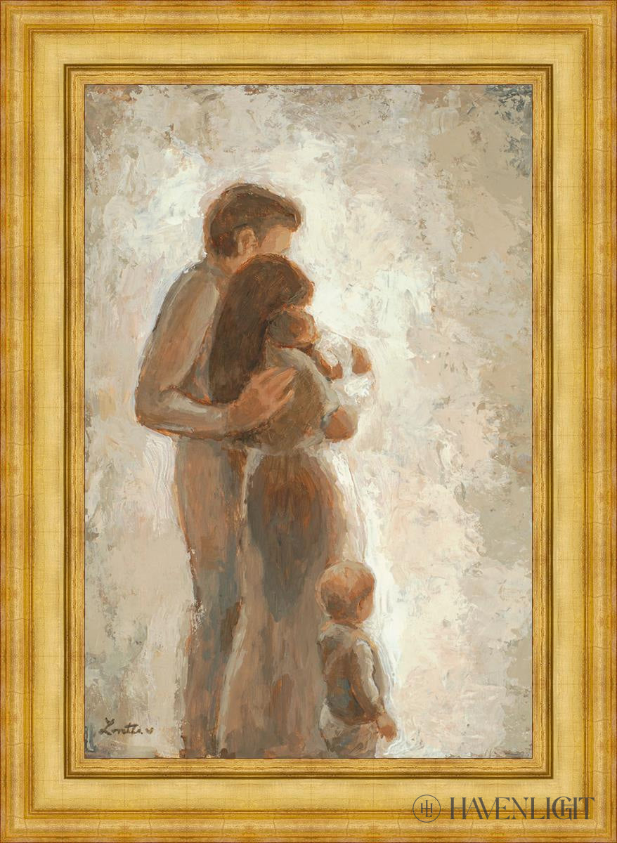 Family Looking Towards The Light Open Edition Canvas / 24 X 36 Colonial Gold Metal Leaf 32 3/4 44