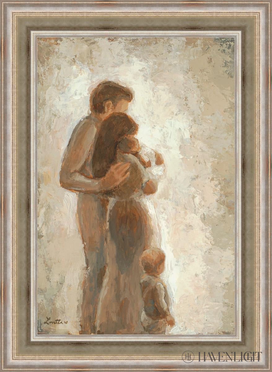 Family Looking Towards The Light Open Edition Canvas / 24 X 36 Colonial Silver Metal Leaf 32 3/4 44