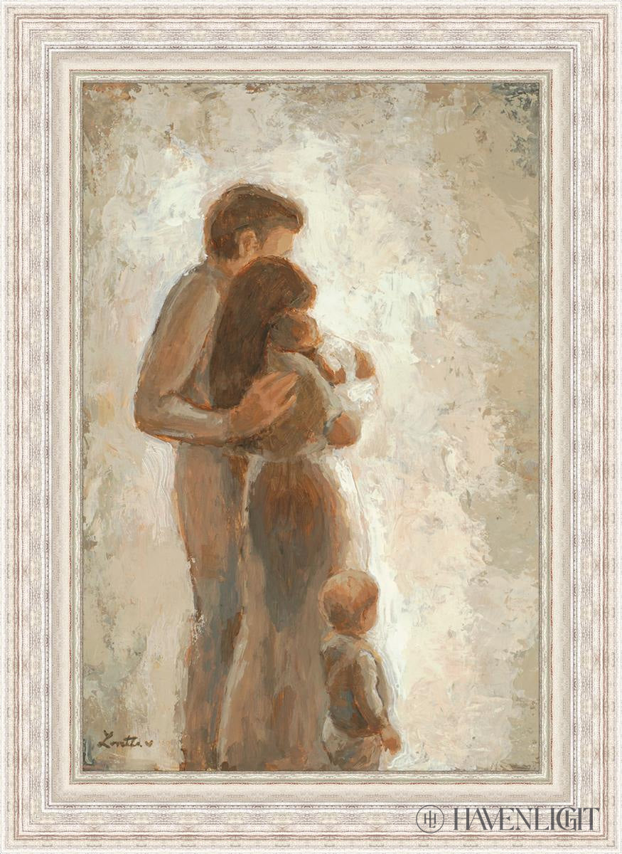 Family Looking Towards The Light Open Edition Canvas / 24 X 36 Silver Metal Leaf 32 3/8 44 Art