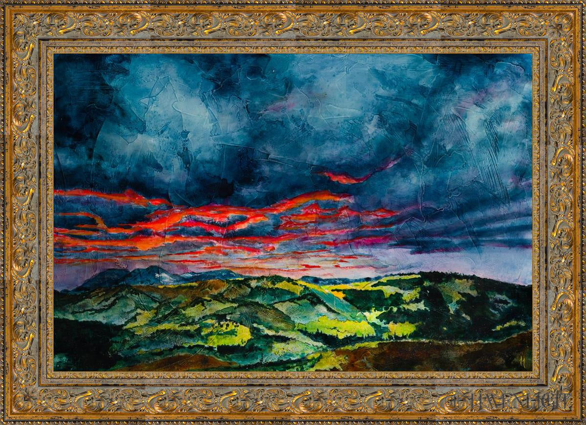 Fires Of Twilight Open Edition Canvas / 36 X 24 Gold 43 3/4 31 Art