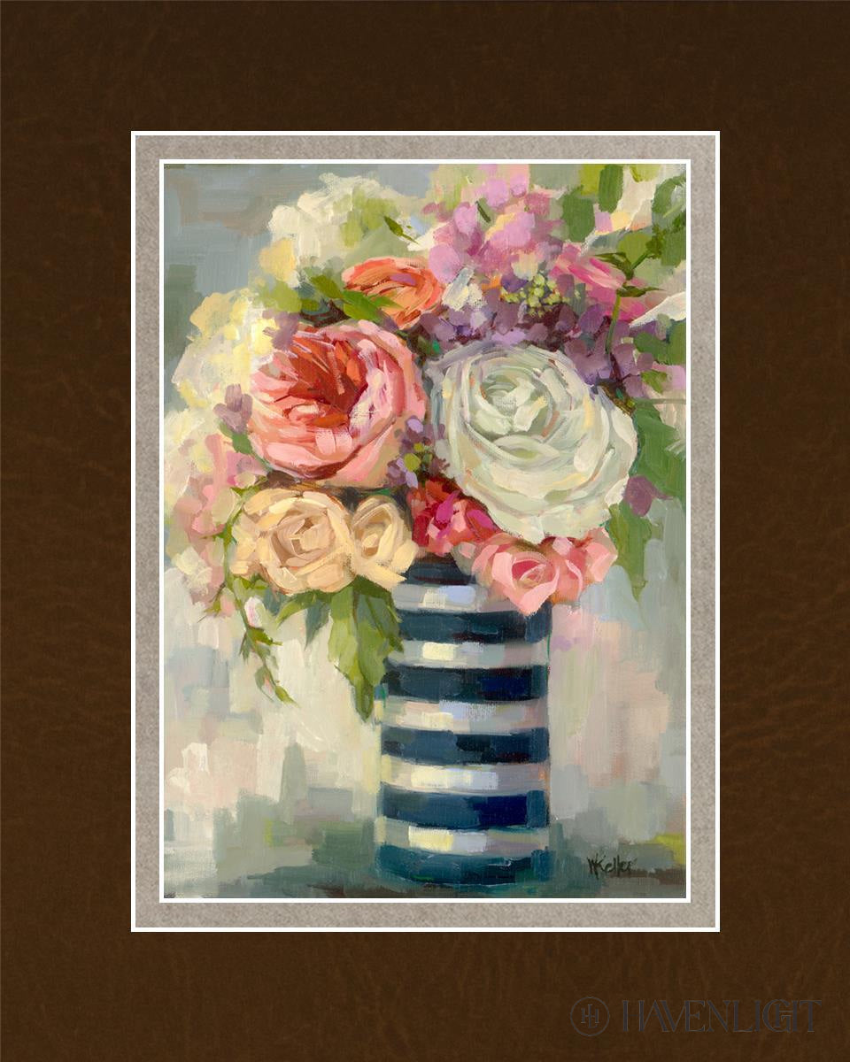 Flowers & Vase Open Edition Print / 5 X 7 Matted To 8 10 Art