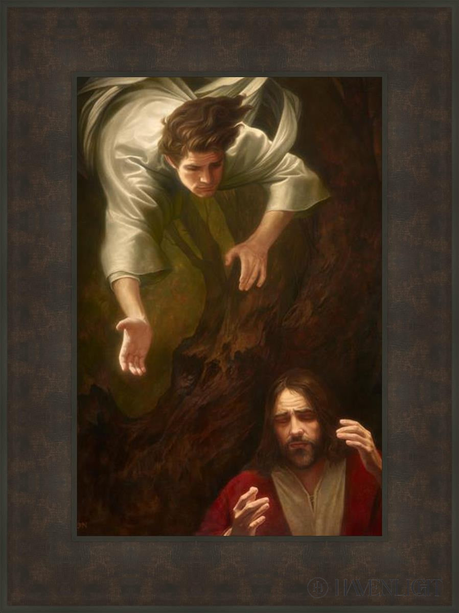 Gethsemane Open Edition Canvas / 16 X 24 Bronze Frame 23 3/4 31 Art