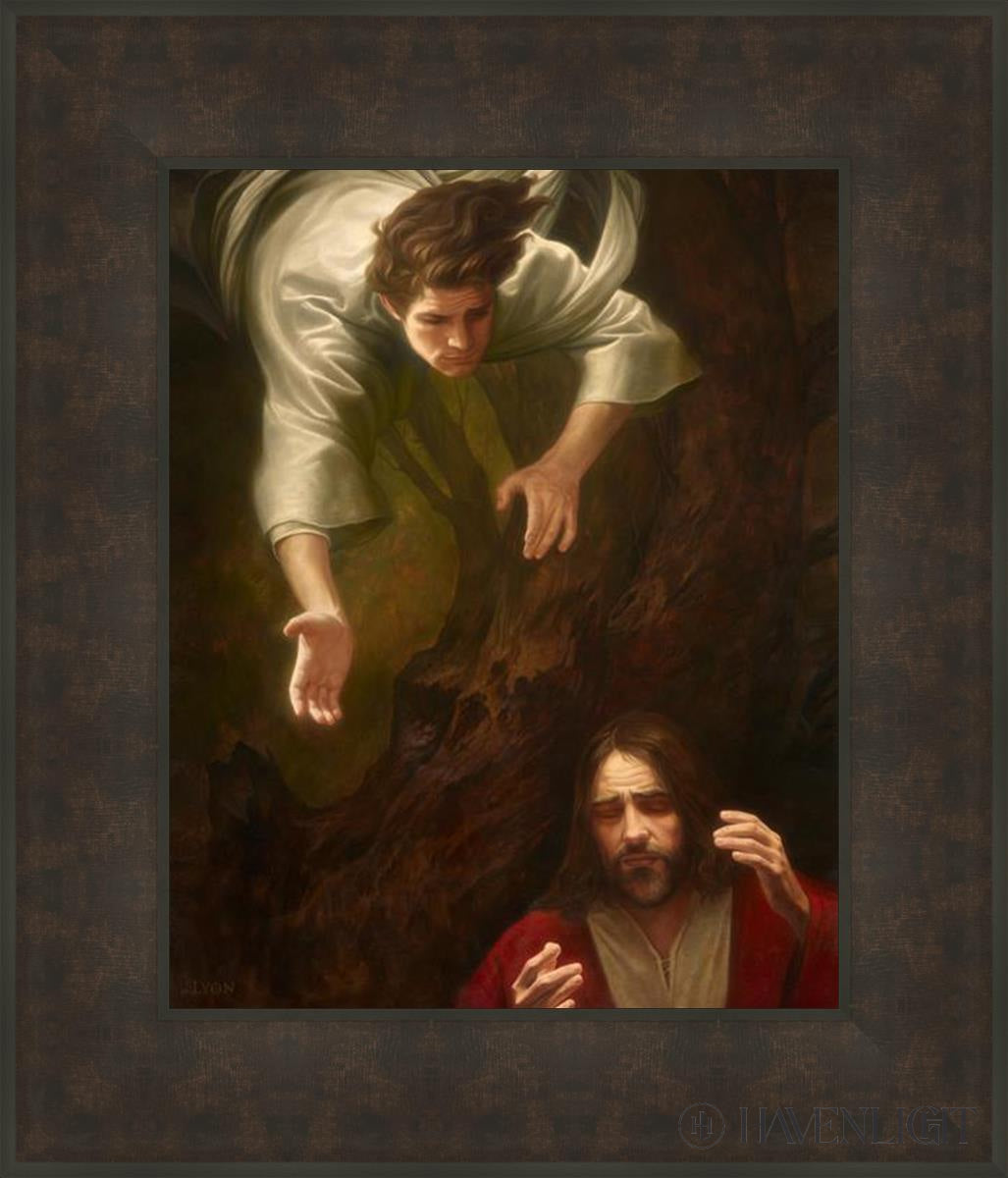 Gethsemane Open Edition Print / 16 X 20 Bronze Frame 23 3/4 27 Art