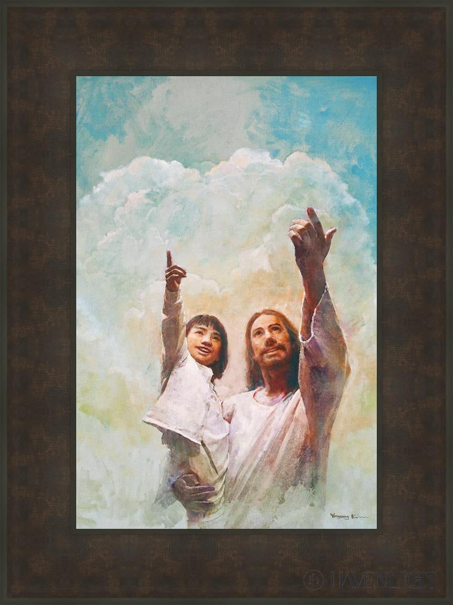 God Is Love Open Edition Canvas / 16 X 24 Bronze Frame 23 3/4 31 Art