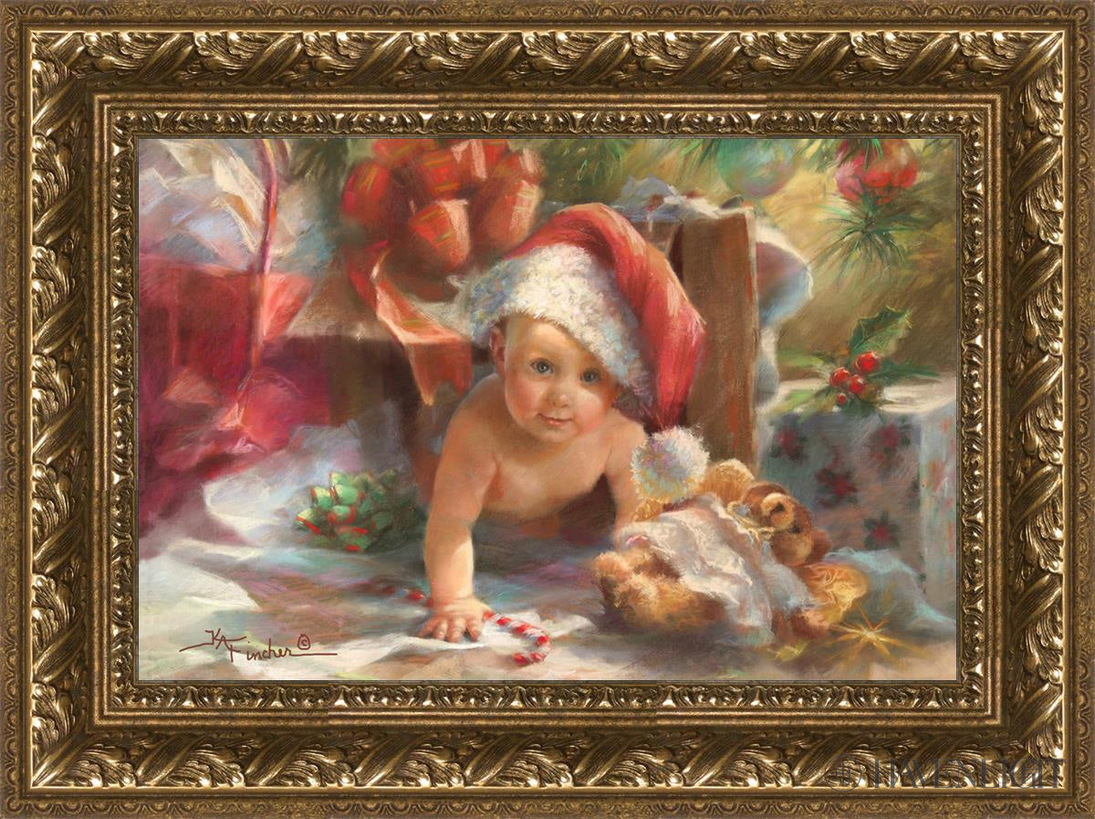 Great Box Santa Open Edition Canvas / 18 X 12 Gold 23 3/4 17 Art