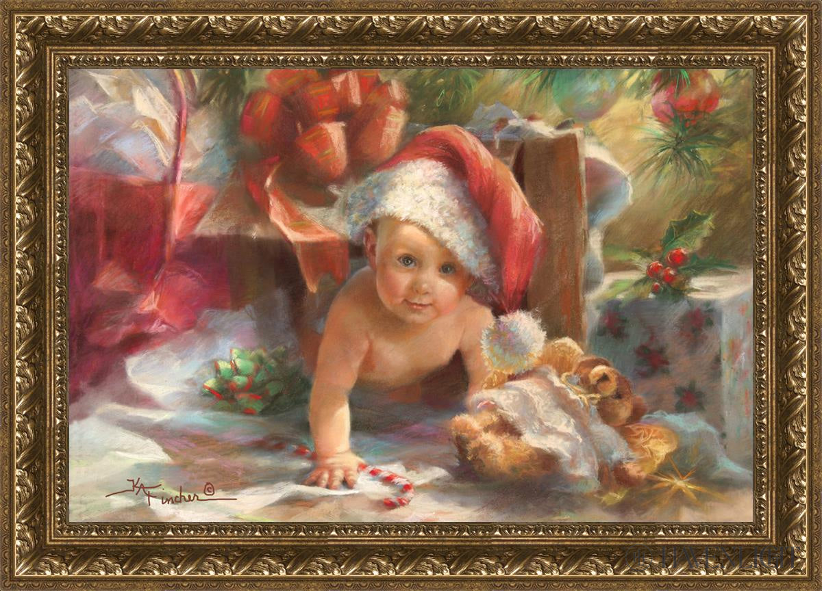 Great Box Santa Open Edition Canvas / 30 X 20 Gold 35 3/4 25 Art