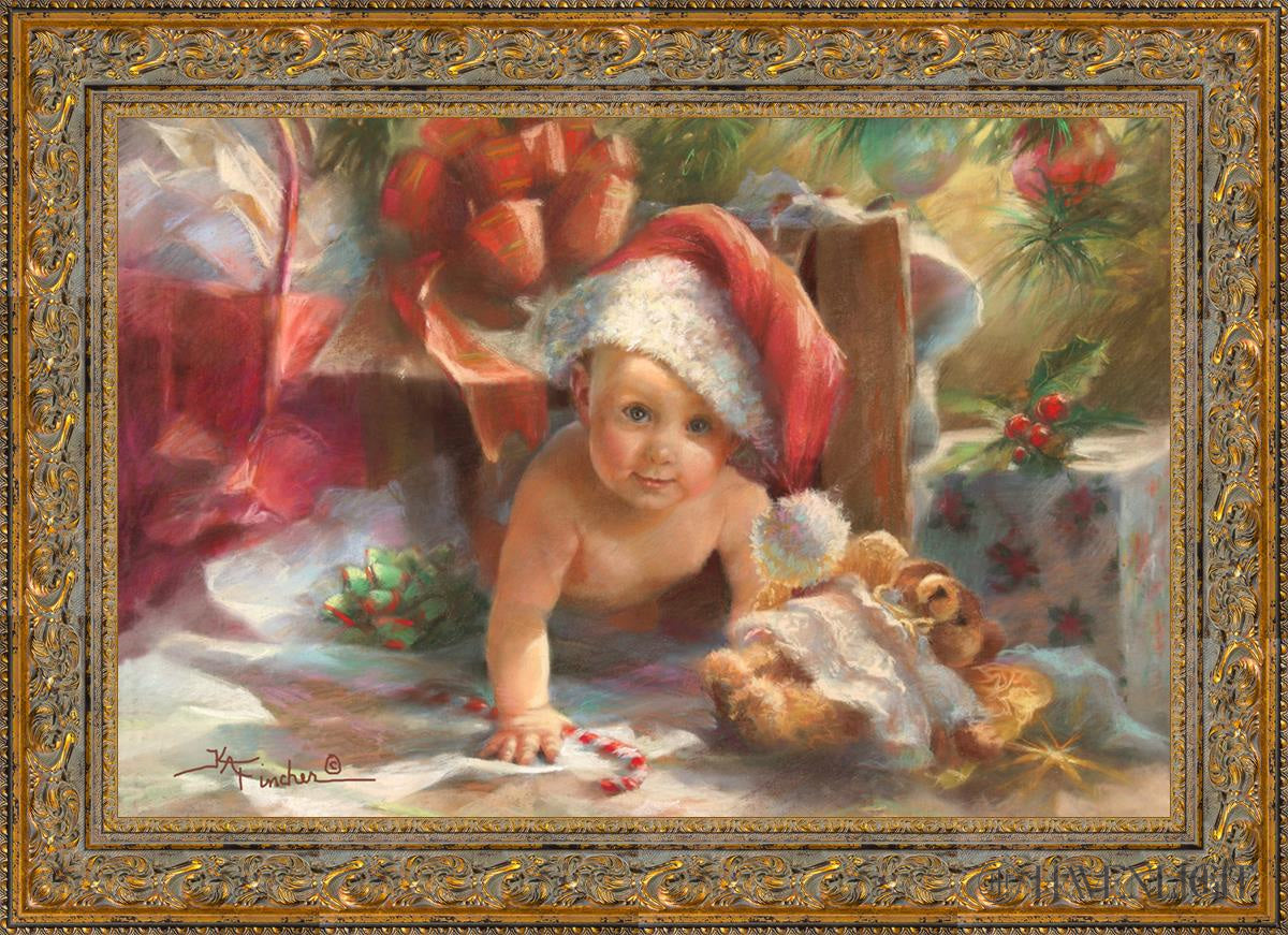 Great Box Santa Open Edition Canvas / 36 X 24 Gold 43 3/4 31 Art
