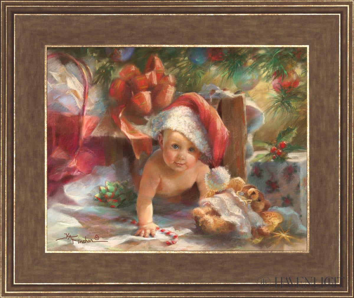 Great Box Santa Open Edition Print / 14 X 11 Gold 18 3/4 15 Art