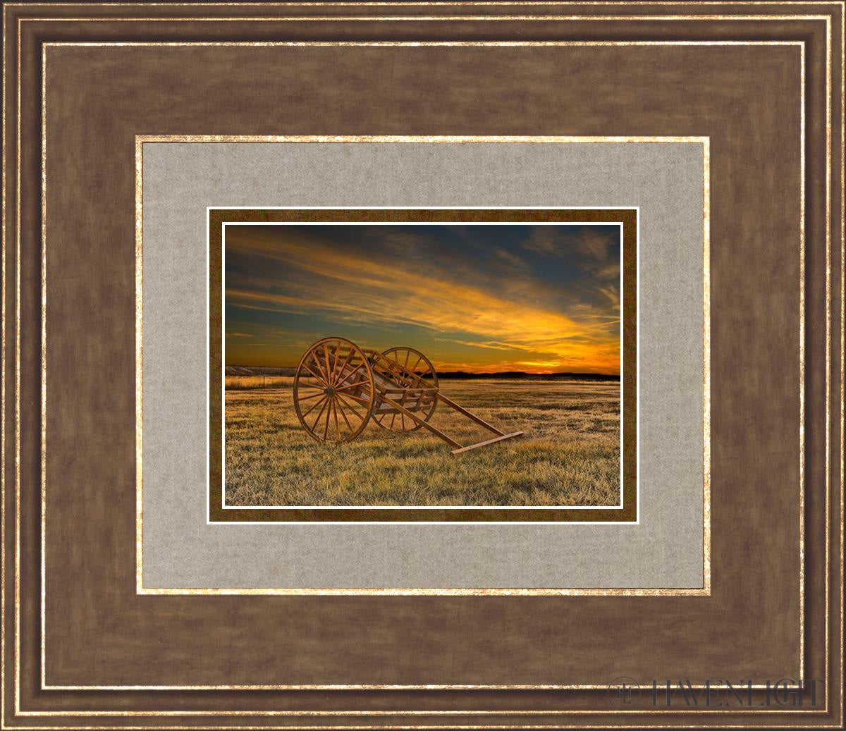 Handcart At Sunset Open Edition Print / 7 X 5 Gold 14 3/4 12 Art