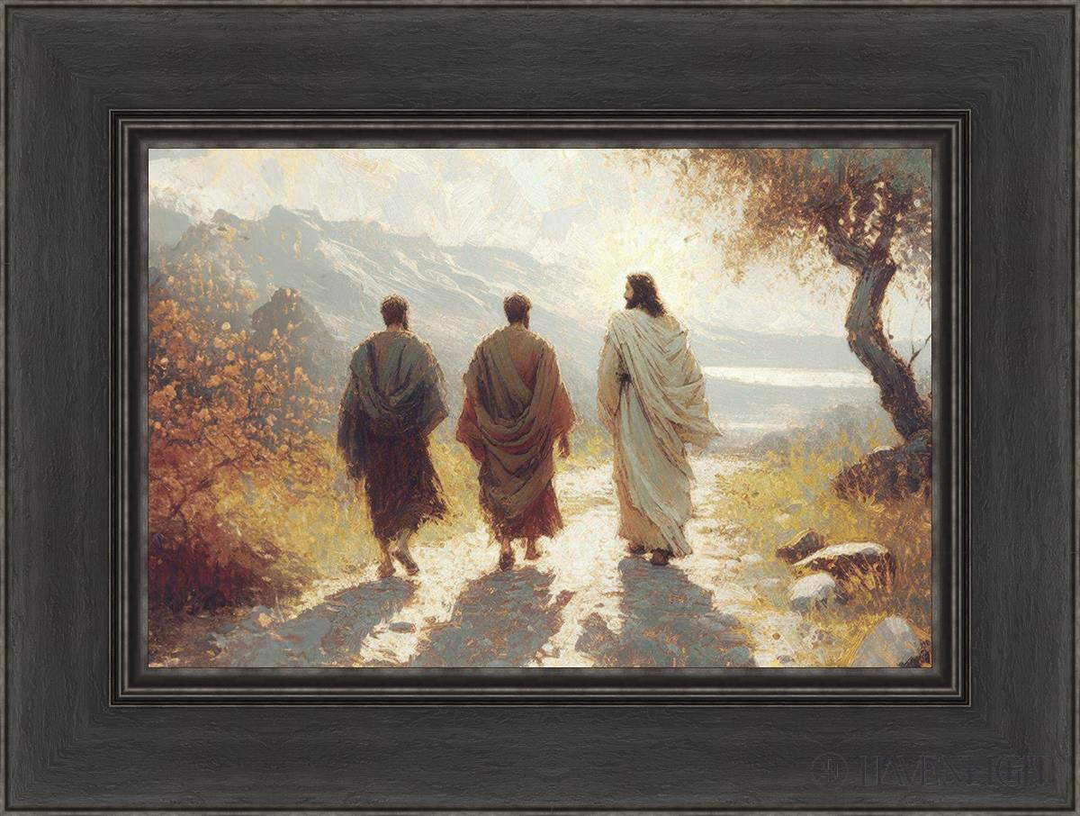 Jesus Went With Them Open Edition Canvas / 18 X 12 Black 24 1/2 Art