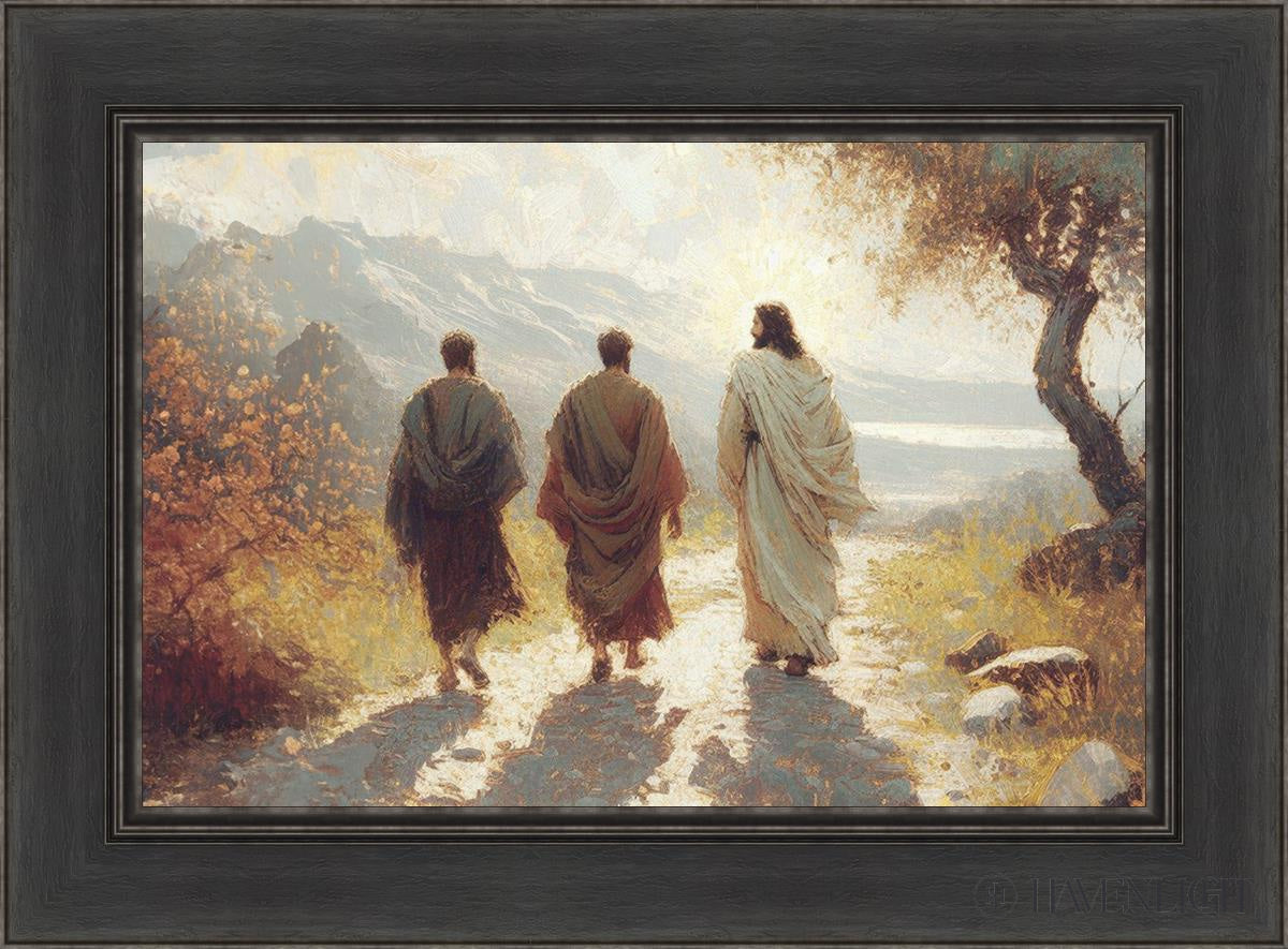 Jesus Went With Them Open Edition Canvas / 24 X 16 Black 30 1/2 22 Art