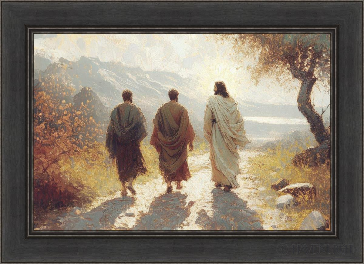 Jesus Went With Them Open Edition Canvas / 30 X 20 Black 36 1/2 26 Art