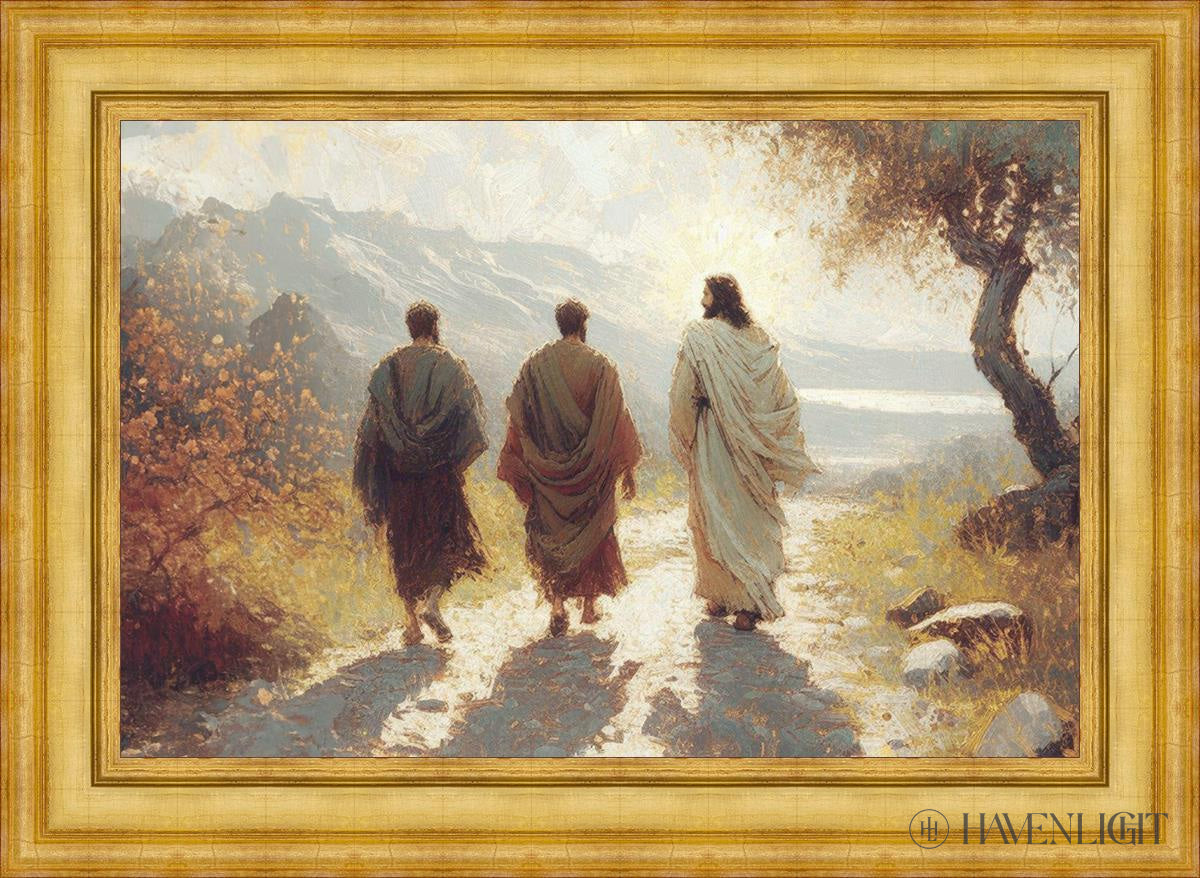 Jesus Went With Them Open Edition Canvas / 36 X 24 Colonial Gold Metal Leaf 44 3/4 32 Art